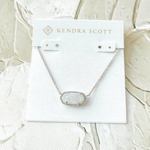 Kendra Scott | Elisa | Iridescent Drusy Silver Pendant Necklace